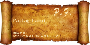 Pallag Fanni névjegykártya