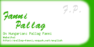 fanni pallag business card